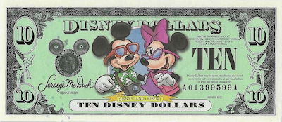 Disney Dollars Paper Money