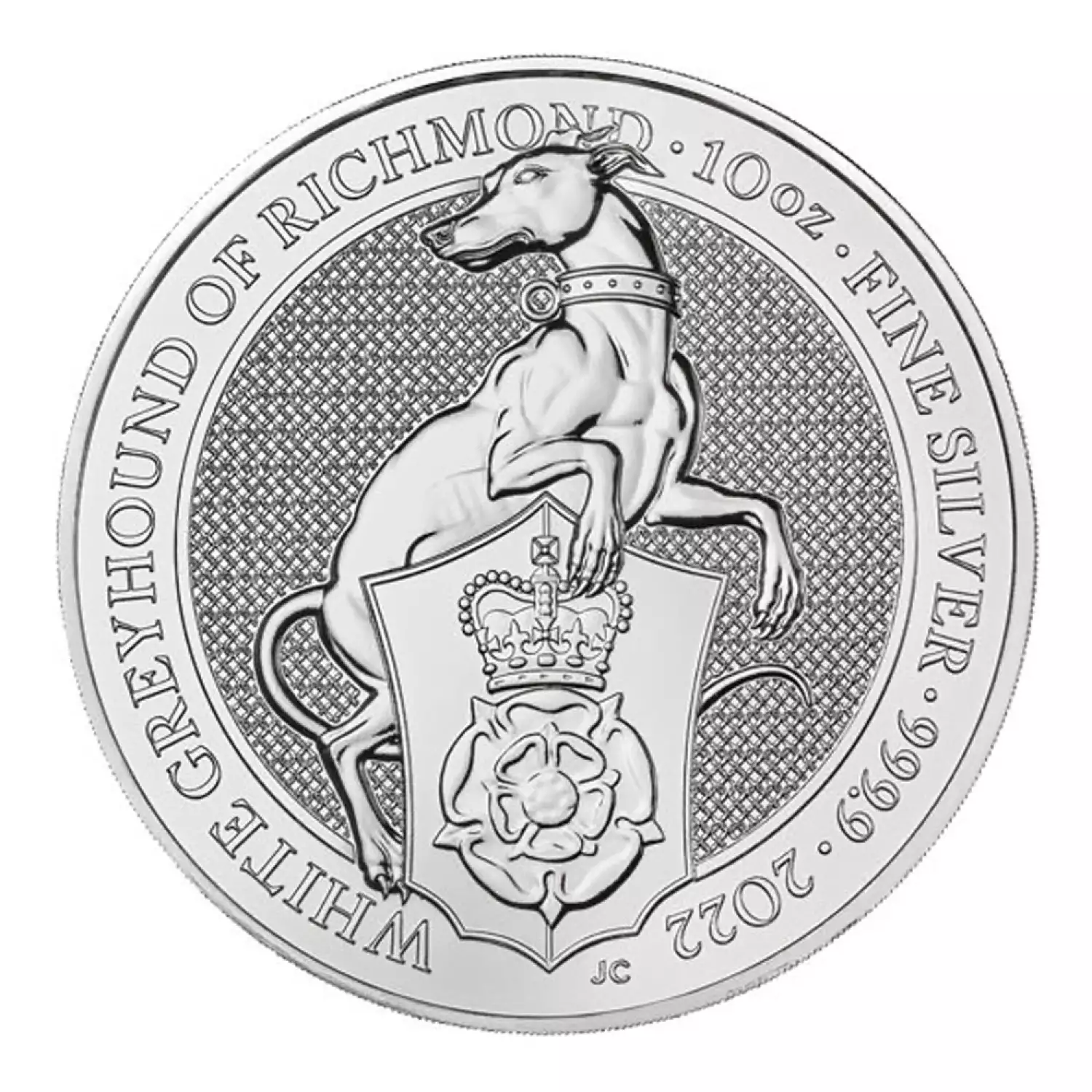 2022 10oz Britain Silver Queen's Beast : The White Greyhound (2)