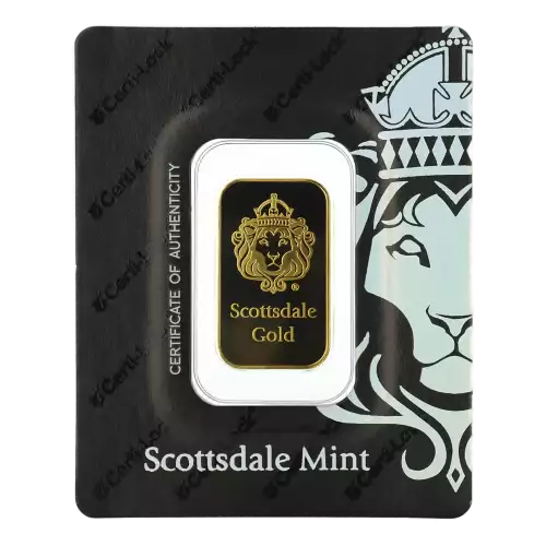 Scottsdale Mint 10g Gold Lion Bar in Certilock (3)